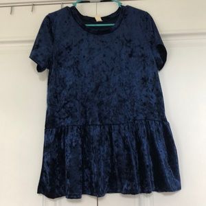 Royal blue velvet shirt